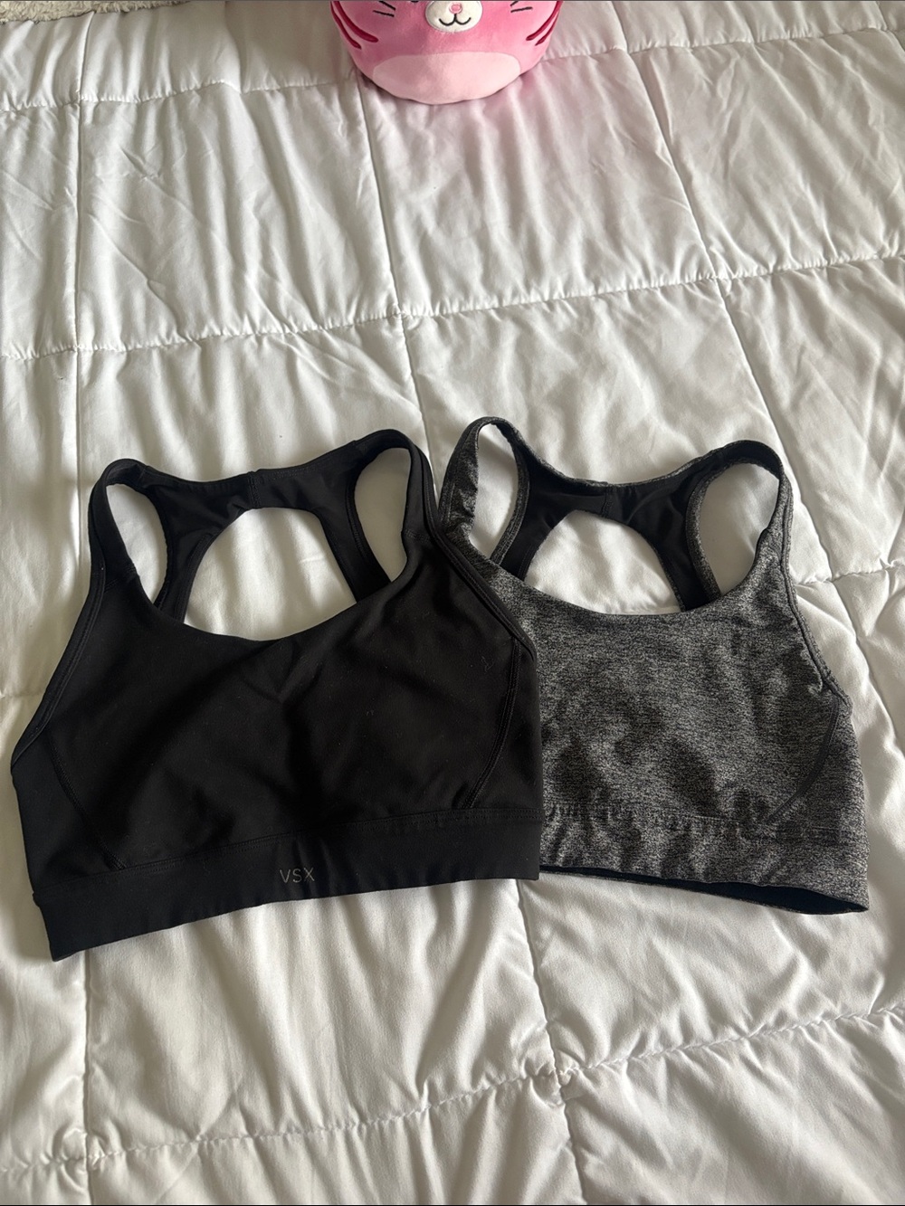 VSX Racerback Sports Bras - Black & Gray Heather
